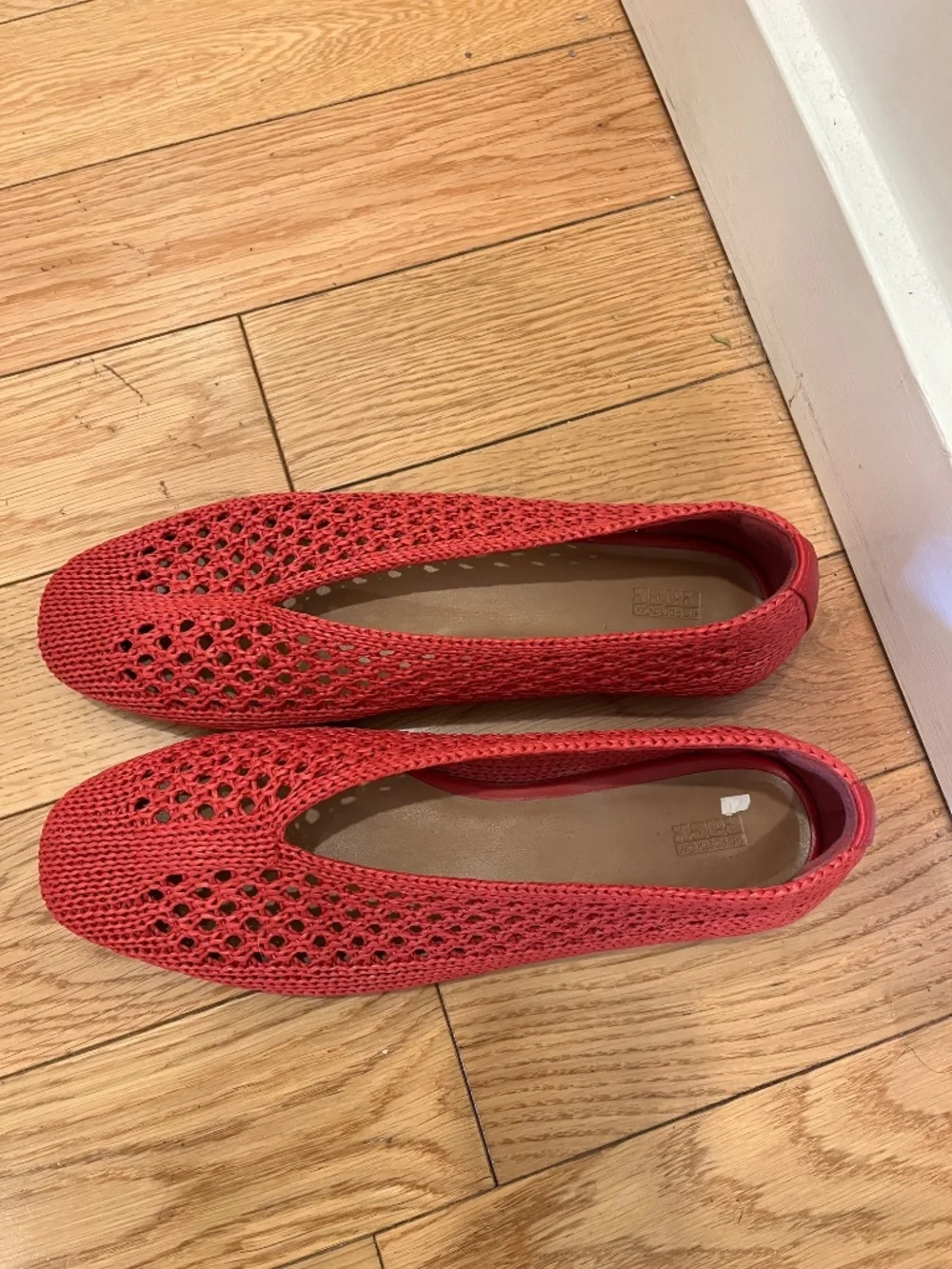 Nordstrom Rack Monroe Woven Almond Toe Flats red